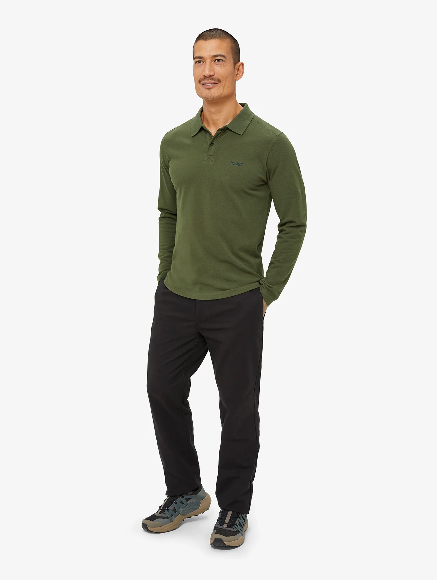 Men's Loki Long Sleeved Organic Polo Shirt - Image 3