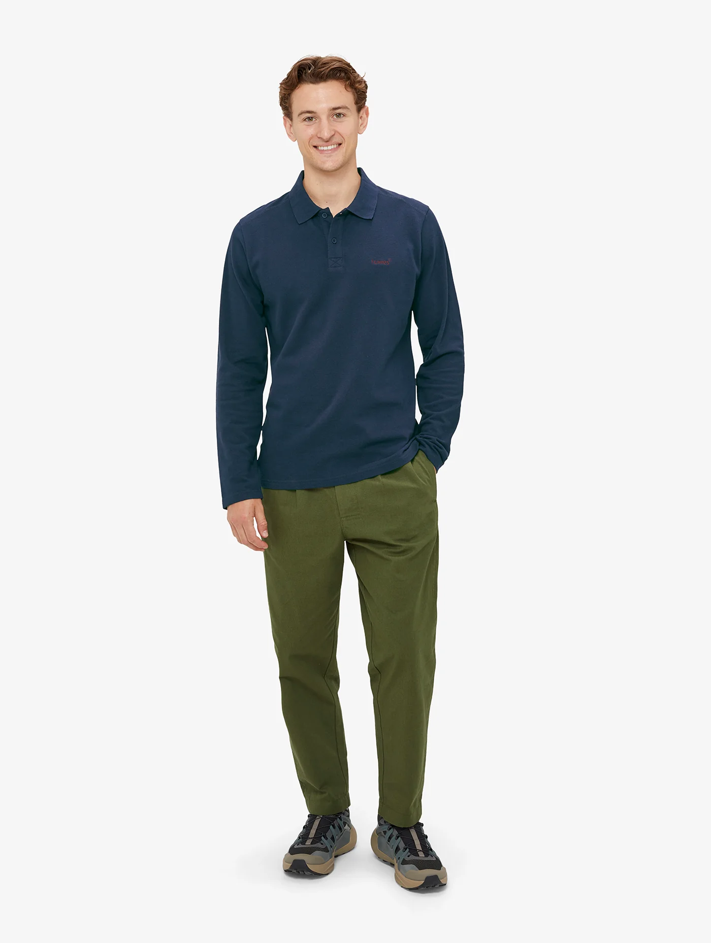 Men's Loki Long Sleeved Organic Polo Shirt - Image 4
